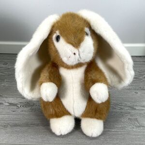 PJ Toys Bunny Rabbit Large 14" Plush Stuffed Animal Brown White Floppy Ears
